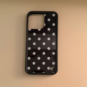 Wildflower Polka Dot Black and White iPhone 14 Pro Max Case